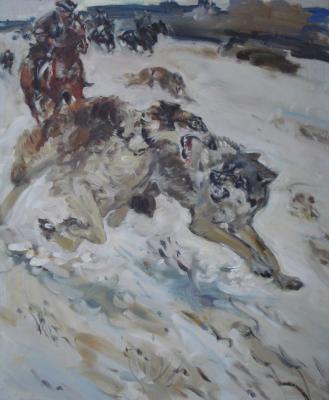 Greyhound and wolf. Bastrykin Viktor