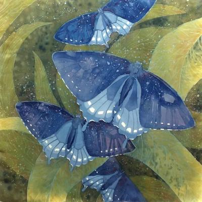 Neckerchief "Blue moths". Grebennikova Lyudmila