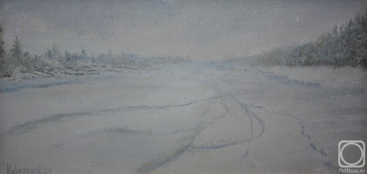 Korepanov Alexander. Snowfall on the river Sergei. January