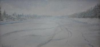 Snowfall on the river Sergei. January. Korepanov Alexander