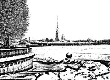 Peter and Paul Fortress. Winter