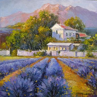 Houses among lavender. Iarovoi Igor