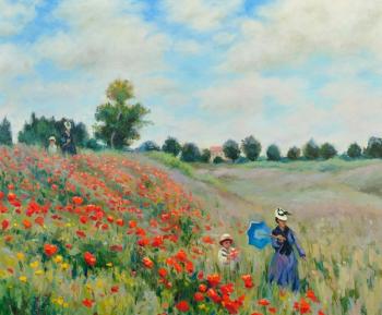 A copy of Claude Monet's painting "Poppies". Krasyukova Olga