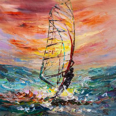 Windsurfing. Conquering the waves