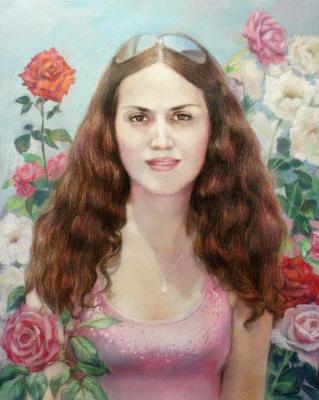 Portrait with roses. Kistanova Nadezhda