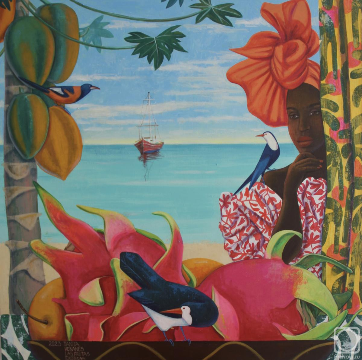 Экзотические фрукты» картина Веранес Татьяны (холст, акрил) — купить на ArtNow.ru