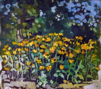 Yellow flowers in the garden. Pavlenko Aleksandr