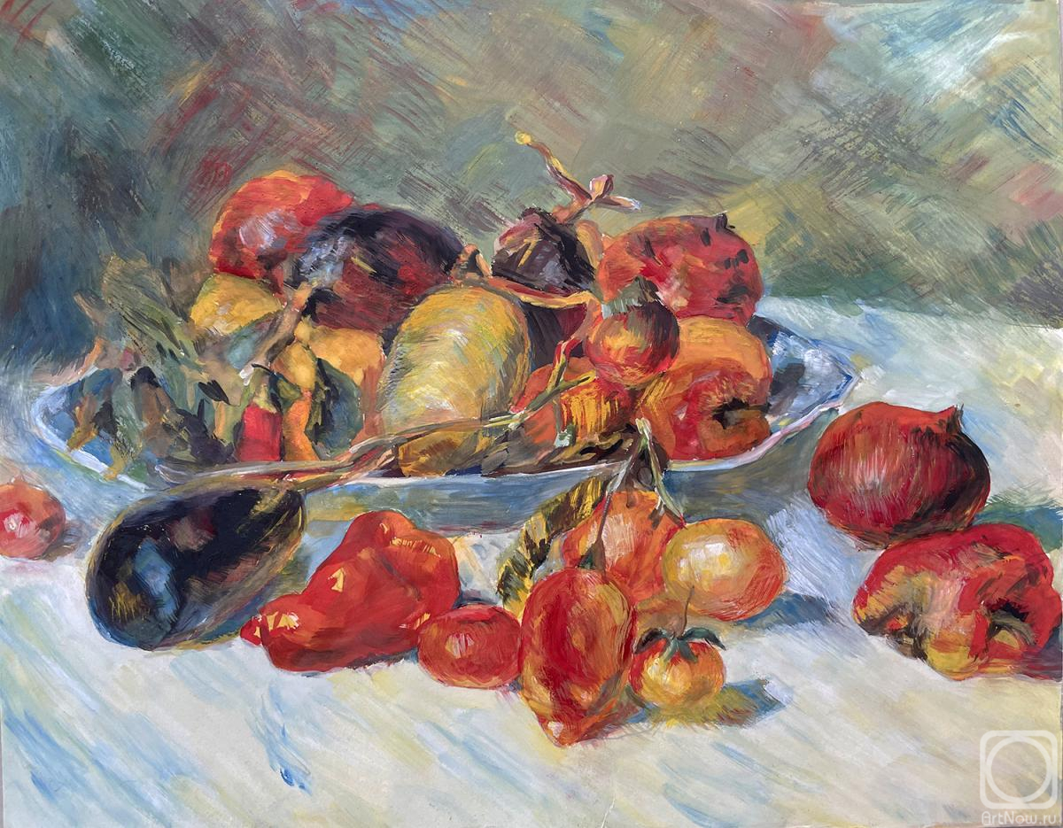 Bykova Viktoriya. Pierre-Auguste Renoir "still life with southern fruits". Copy