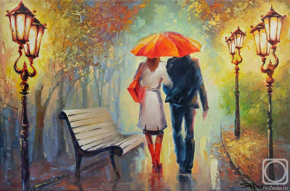 Iarovoi Igor. Lovers under umbrella