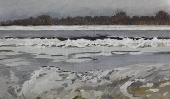 Winter River Oka (Evening Sketch). Fyodorova-Popova Tatyana