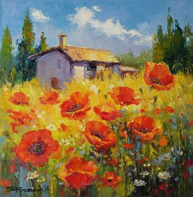 Among the poppy meadows (Oil Paintings In A Frame). Iarovoi Igor