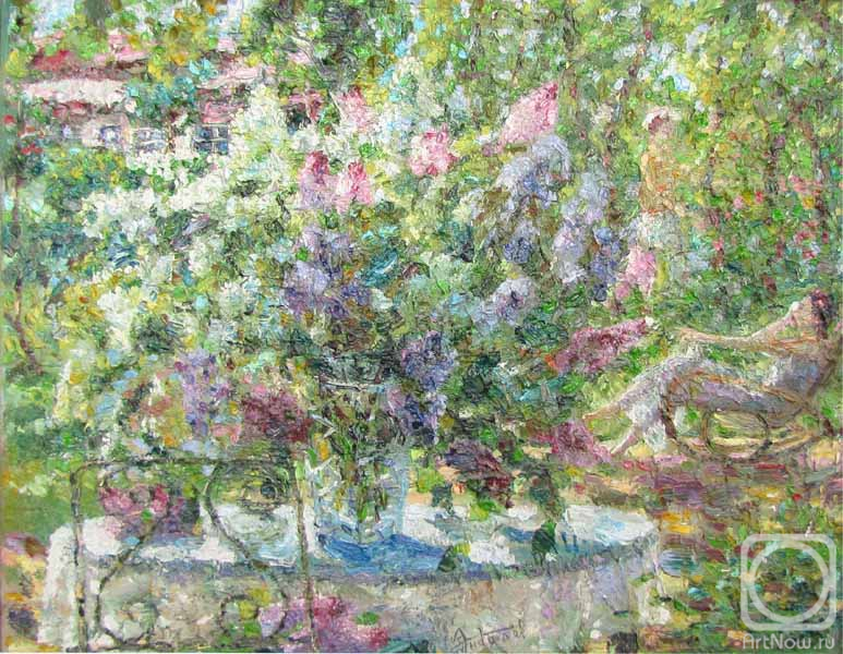 Zundalev Viktor. A bouquet of lilacs in the country