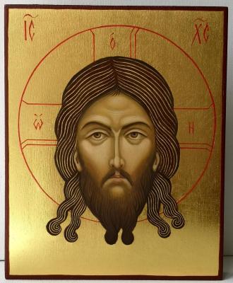 Icon of Christ Not-Made-By-Hands (painted with egg-tempera). Zhuravleva Tatyana