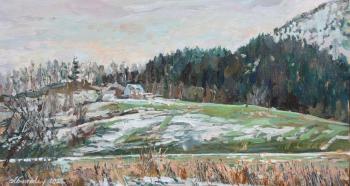 December snow. View of the Fields in Sandnes. Belevich Andrei