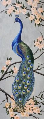 Peacock on a branch.