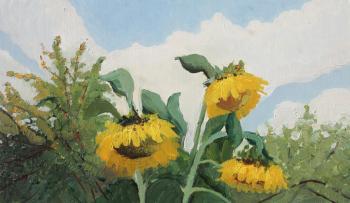 Sunflowers (Oil Sketch). Fyodorova-Popova Tatyana
