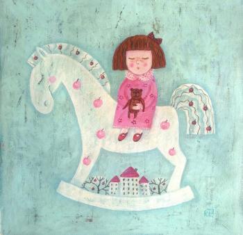 On a horse as a child. Razina Elena