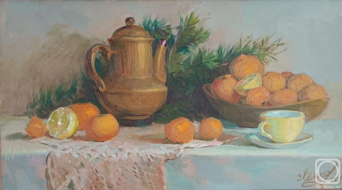 Miheev Aleksandr. Still life with mandarines and oranges