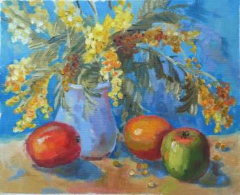 Mimosa and apples. Gortseva Svetlana