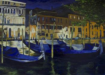 Venice. Blue boats