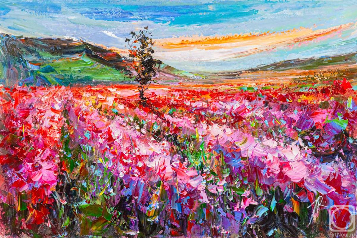 Rodries Jose. Landscape in lavender tones