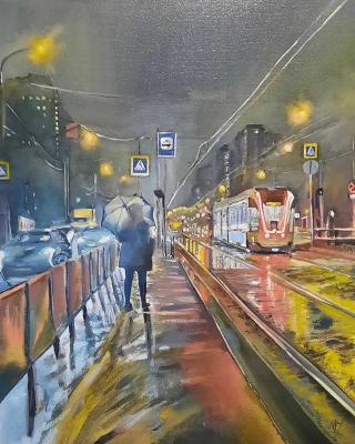 Rain on Balaklavka (Urban Landscape Oil Painting). Zozoulia Maria