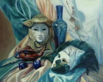 The still life painting with the Venitian masks. Chernousova Darya