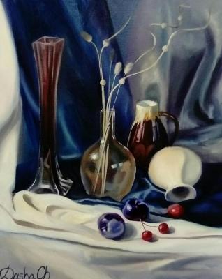 The still life painting in blue. Chernousova Darya