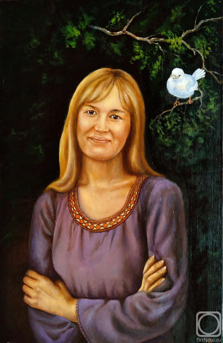 Abaimov Vladimir. Portrait with White Sparrow