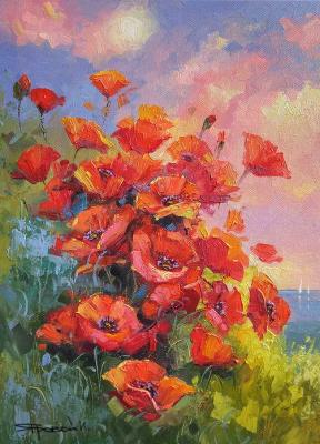 Poppies and the sea