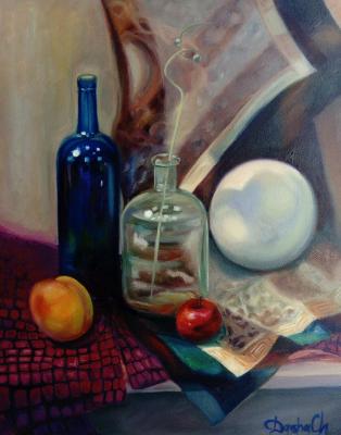 The still life painting with the plaster sphere. Chernousova Darya