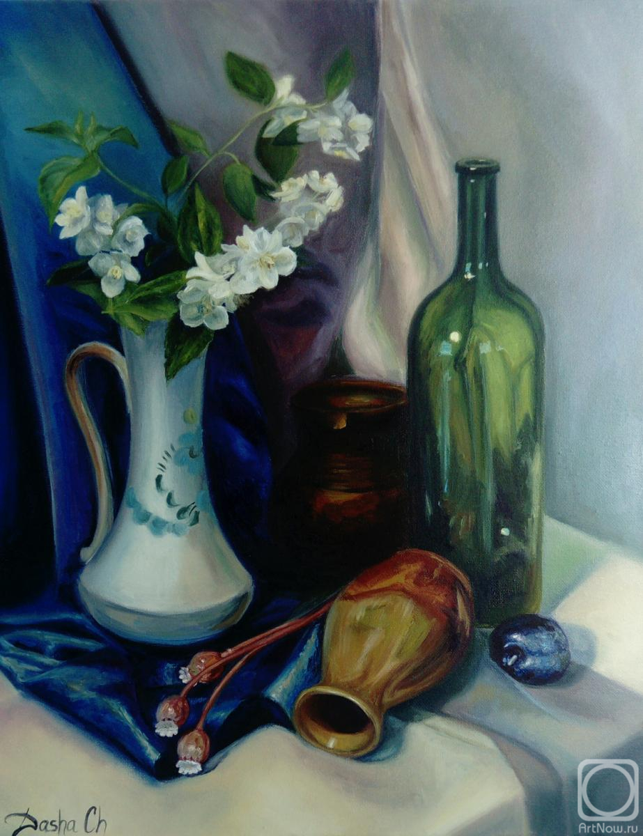 Chernousova Darya. The still life painting with the jessamine