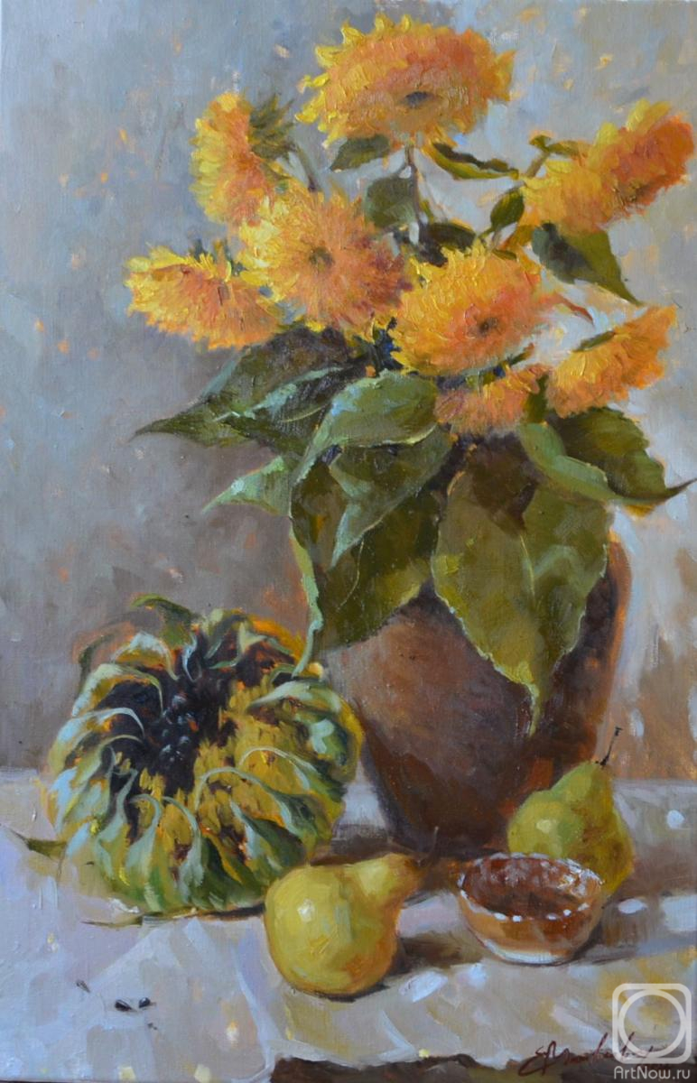 Matveeva Evgeniya. Still life with sunflowers