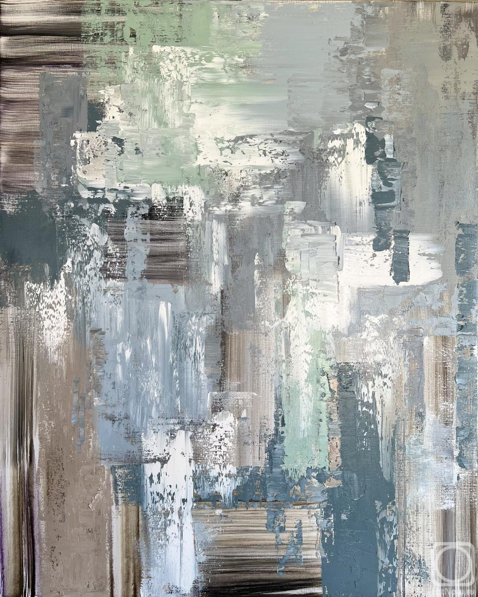 Интерьерная Абстракция в теплых серых тонах» картина Скромовой Марины маслом на холсте — купить на ArtNow.ru