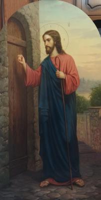 Icon "Behold, I knock" (Biblical Scenes). Mukhin Boris