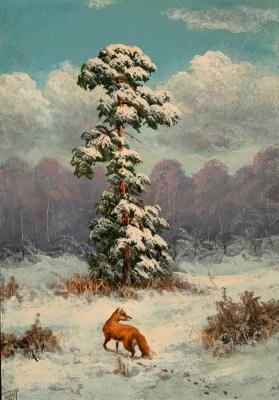 Red Fox in the Winter Forest. Lyamin Nikolay