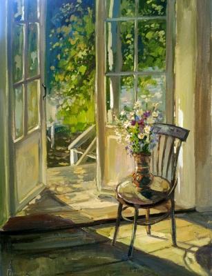 Summer morning on the veranda