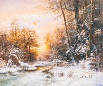 In the rays of the winter sun by the stream. Vlodarchik Andjei