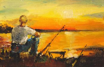 Fisherman on the Lake. Kremer Mark