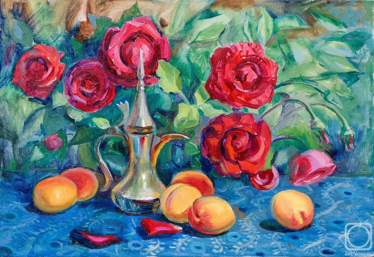 Skachkova Olga. Apricots and roses