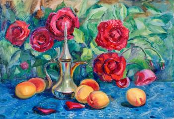 Apricots and roses. Skachkova Olga