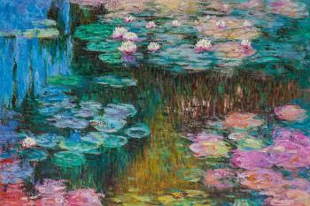 Copy of Claude Monet's painting *Water Lilies N42*. Kamskij Savelij