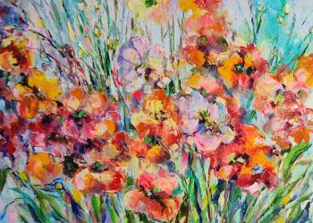 Poppies at dawn (Field Bouquet Painting). Kruglova Svetlana