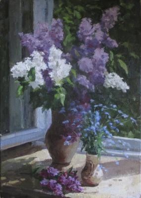 Still life with lilac and forget-me-nots. Rubinsky Pavel