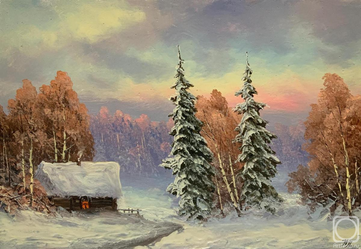 Lyamin Nikolay. House in the Forest near a Snow-Covered Lake