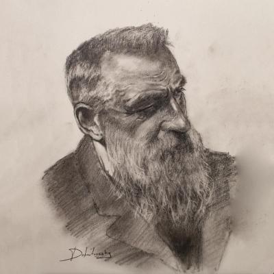 Auguste Rodin (Pencil Drawing). Dobrotvorskiy Aleksey