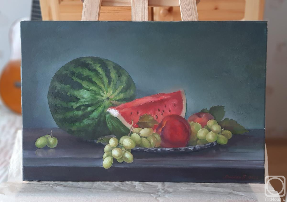 Sotskaya Polina. Still life with watermelon