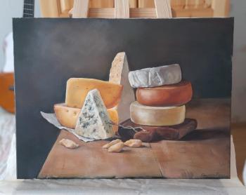 Cheese still life (Oil On Board). Sotskaya Polina