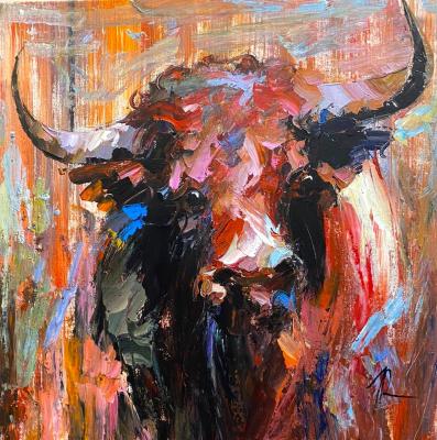 Portrait of a Spanish bull. Rodries Jose
