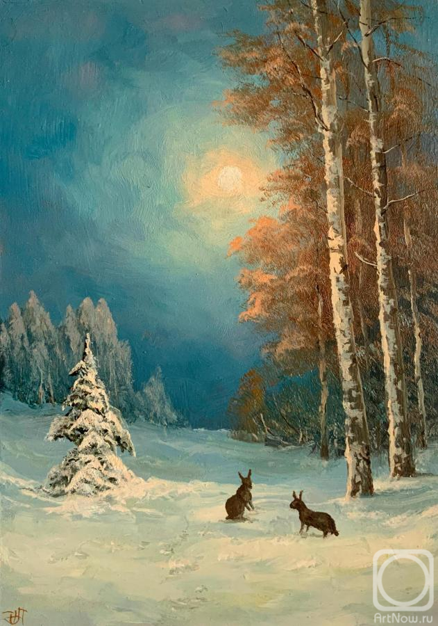 Lyamin Nikolay. Bunny on a Moonlit Night
